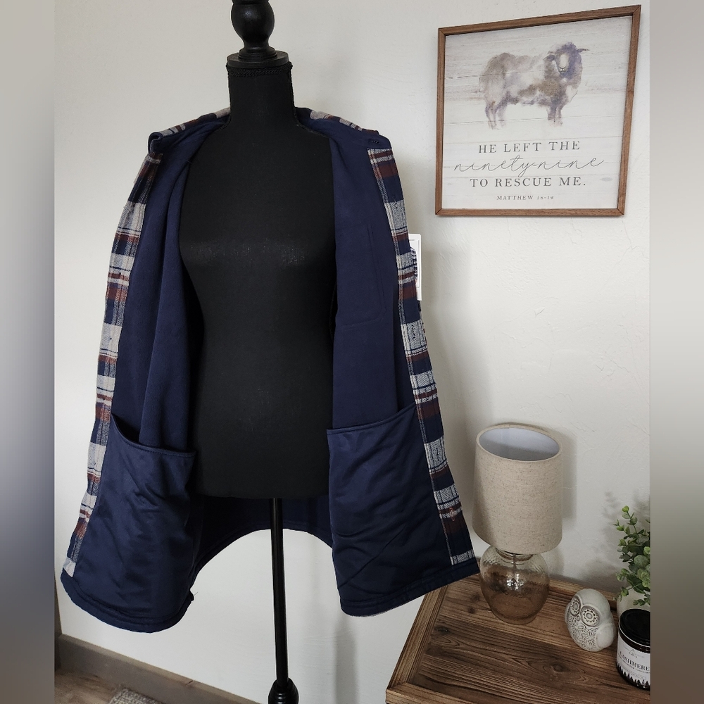 NWT WEATHERPROOF VINTAGE FLEECE LINED BUTTON DOWN HEAVIER FLANNEL - Picture 4 of 7